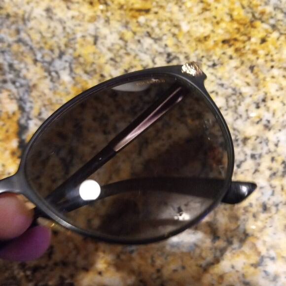 Versace Cat Eye Black Gold Polarized 2168 1377-T3 57-16-140 3P Sunglasses - Picture 11 of 13